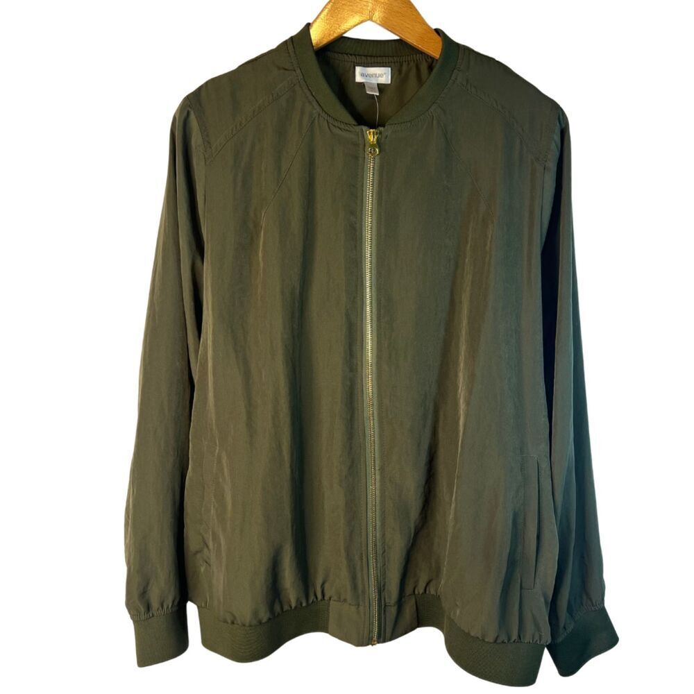 Avenue NWT Utility Full Zip Lightweight Layering Chic Boho Neutral Jacket JRS/LG